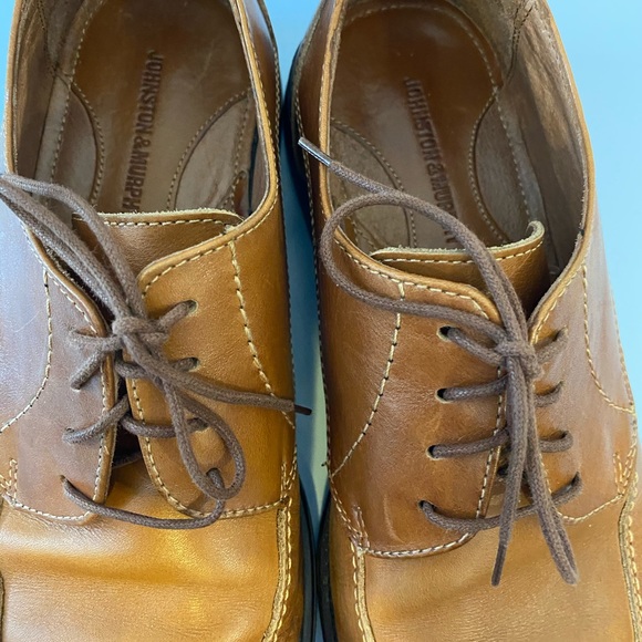 COPY - QUALITY!💙👖JOHNSTON & MURPHY! LACE UP DRESS SHOES!👖💙9.5 TAN LEATHER SHOES… - Picture 3 of 16